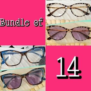 LOT OF 14 BLUE LIGHT BLOCKING TRANSITION FASHION GLASSES -ALL BRAND NEW!